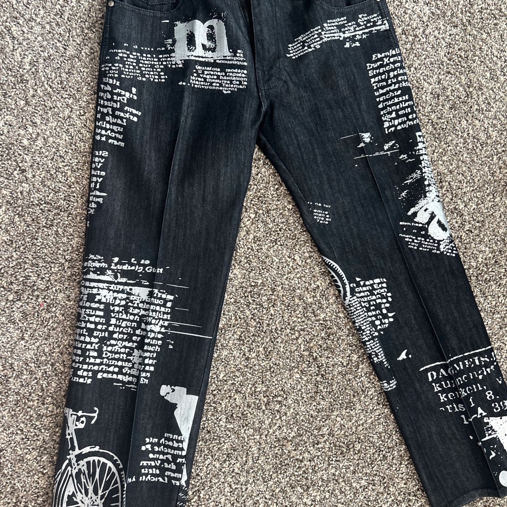 H&M Black Graphic Bootcut Jeans